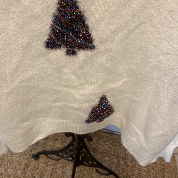 ASOS Minimalist Sparkly Tinsel Christmas Tree Sweater LS 24 Oversized - Picture 6 of 8